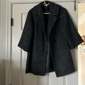 Black tweed dress coat
